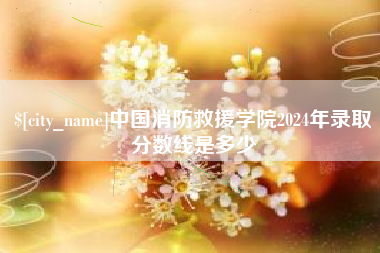 邓州中国消防救援学院2024年录取分数线是多少