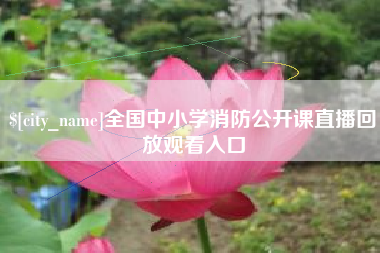 邓州全国中小学消防公开课直播回放观看入口