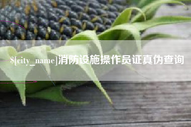邓州消防设施操作员证真伪查询