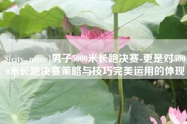 邓州男子5000米长跑决赛-更是对5000米长跑决赛策略与技巧完美运用的体现